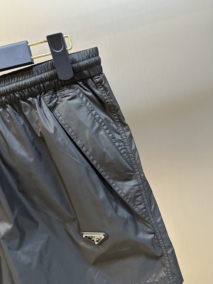 Prada Triangle Logo Shorts  Black