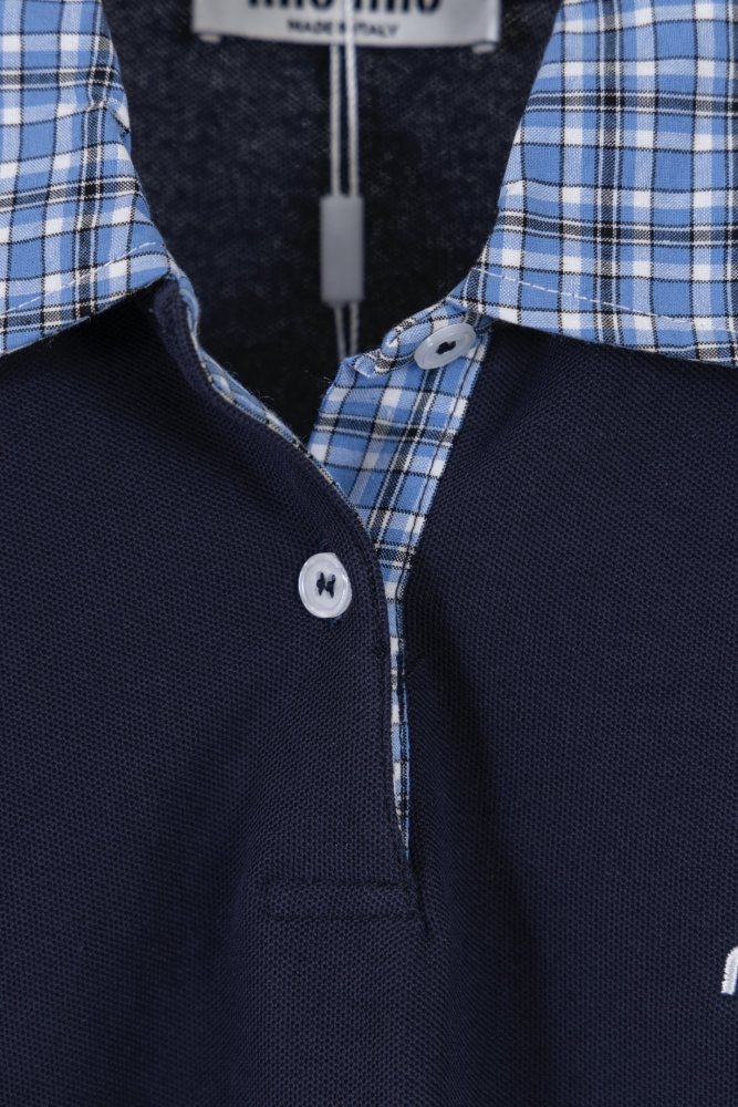 MiuMiu Short Sleeve Polo Top in Blue