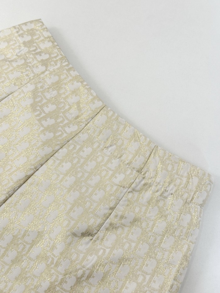 Dior Skort Beige Technical Jacquard Taffeta with Dior Oblique Motif