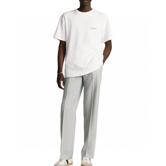Christian Dior Couture T-Shirt, Relaxed Fit White Terry Cotton