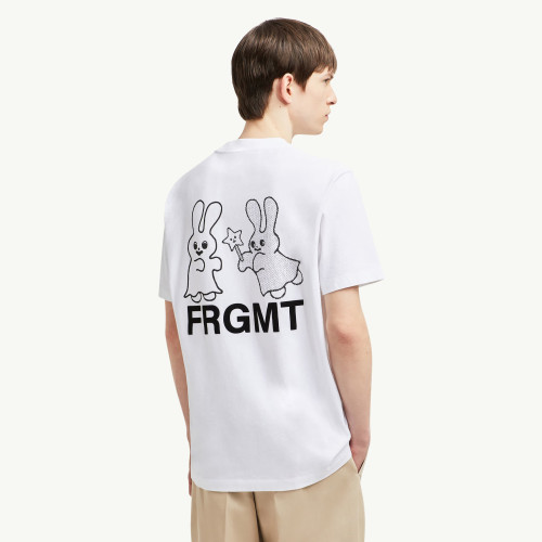 White Moncler x FRGMT Cartoon Logo Cotton T-Shirt