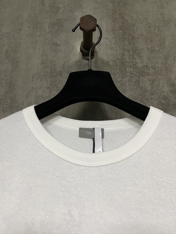 Christian Dior Couture T-Shirt, Relaxed Fit White Terry Cotton