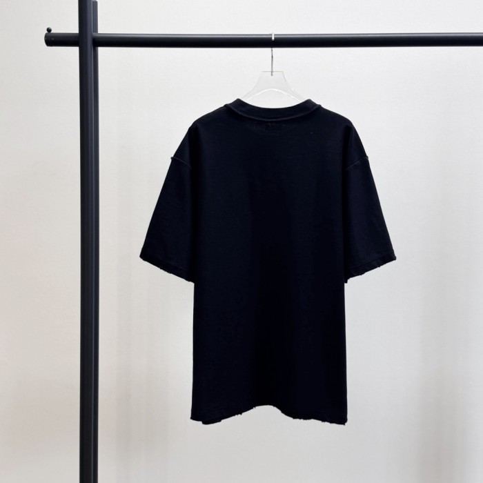 Balenciaga Men's Inside-out T-shirt Medium Fit in Black Faded
