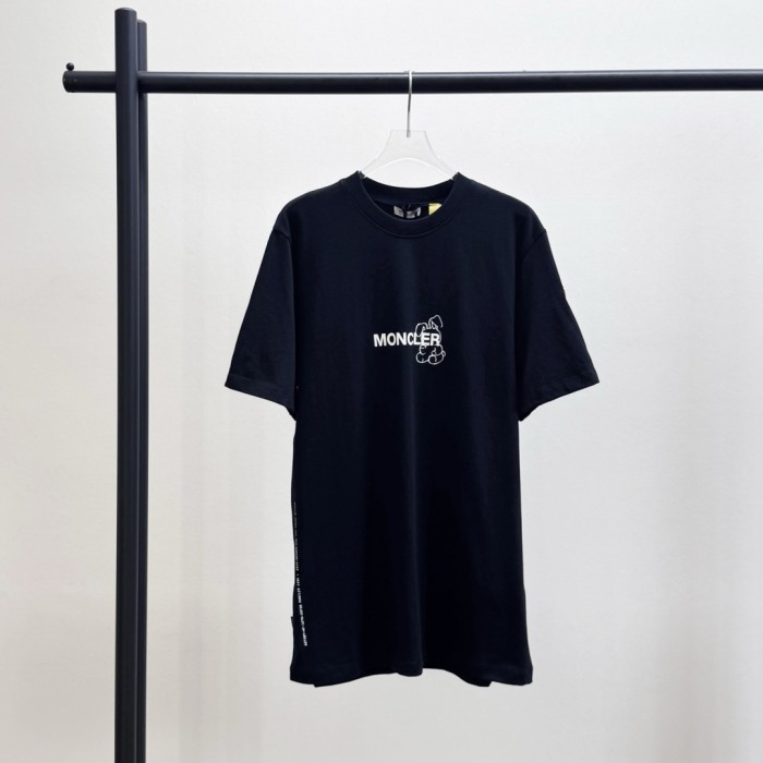 Light Pink Moncler x FRGMT Cartoon Logo Cotton T-Shirt