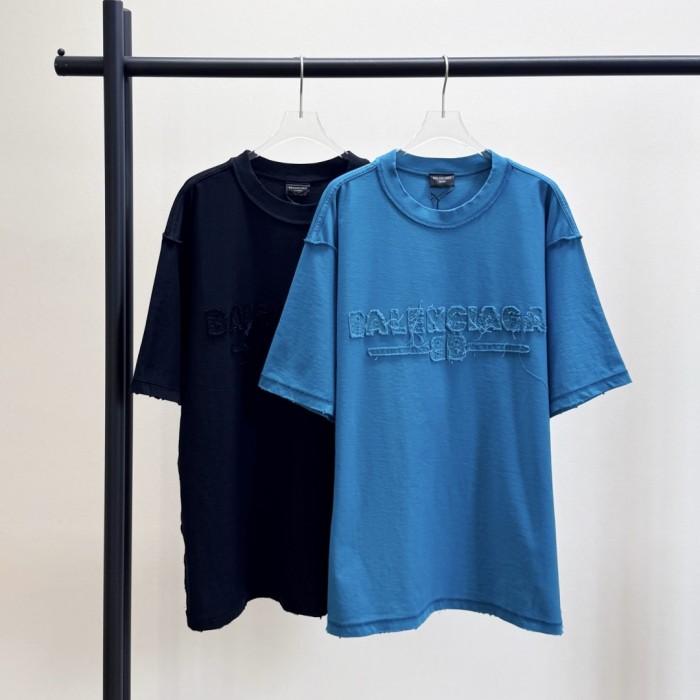 Balenciaga Men's Inside-out T-shirt Medium Fit in Black Faded