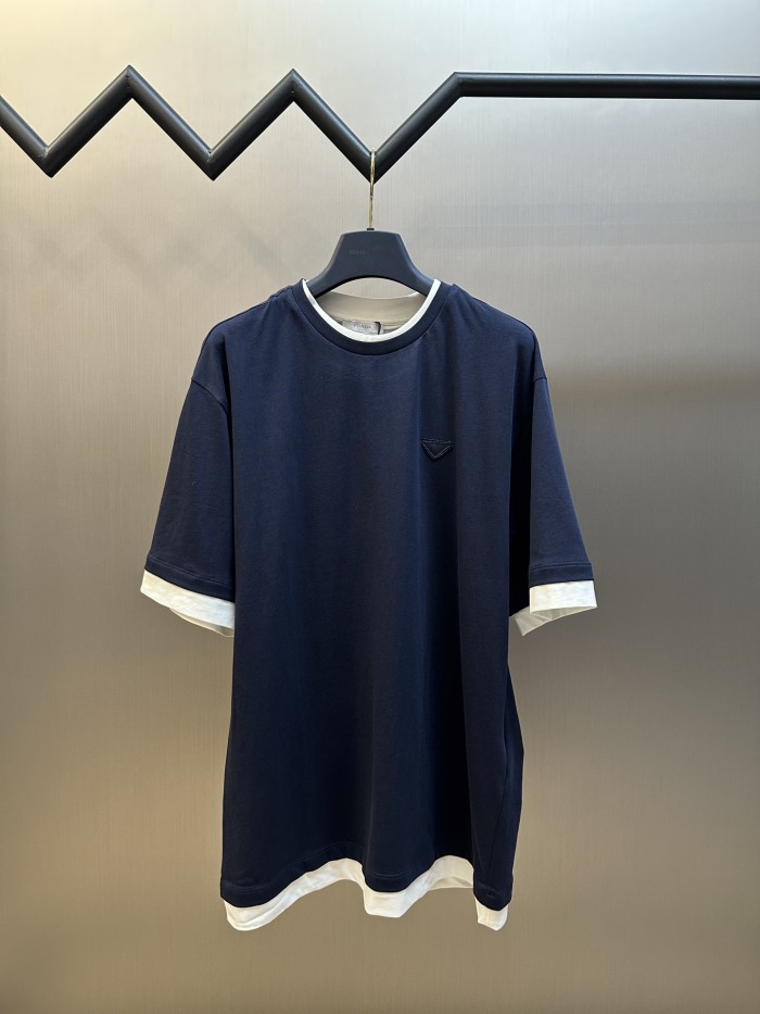 PRADA Chalk WhiteCamel Cotton polo shirt