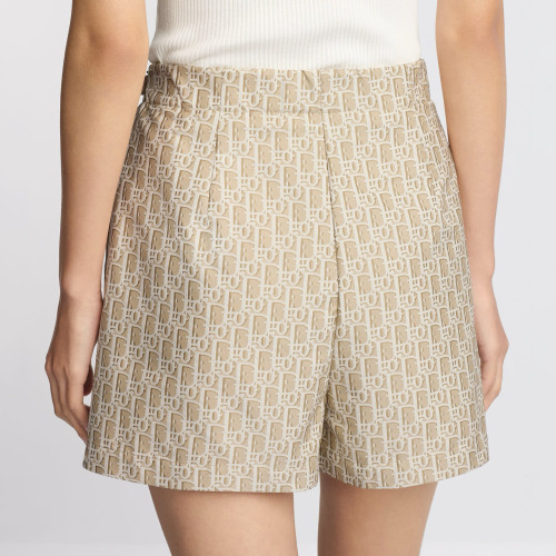 Dior Skort Beige Technical Jacquard Taffeta with Dior Oblique Motif