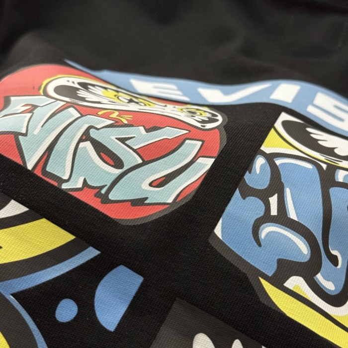 Evisu cotton t-shirt men's black