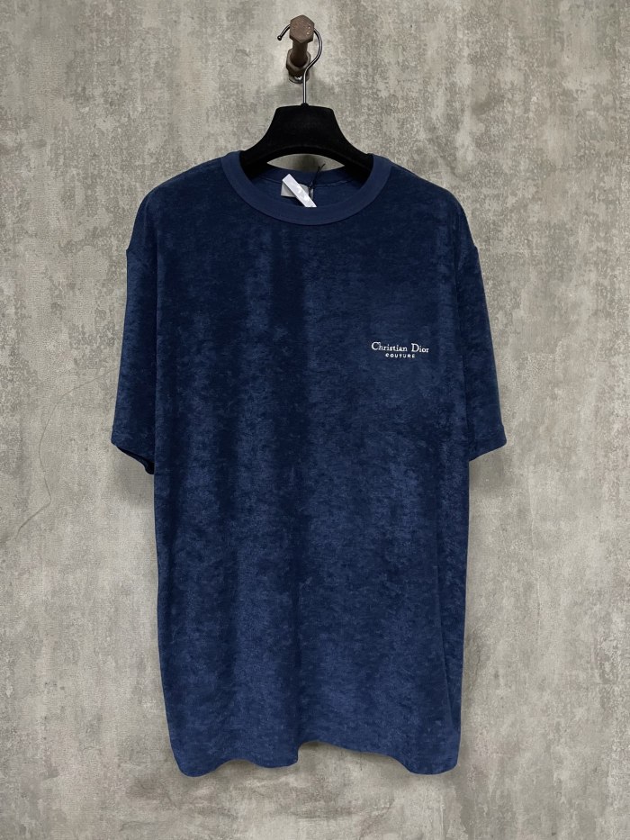 Christian Dior Couture T-Shirt, Relaxed Fit Blue Terry Cotton