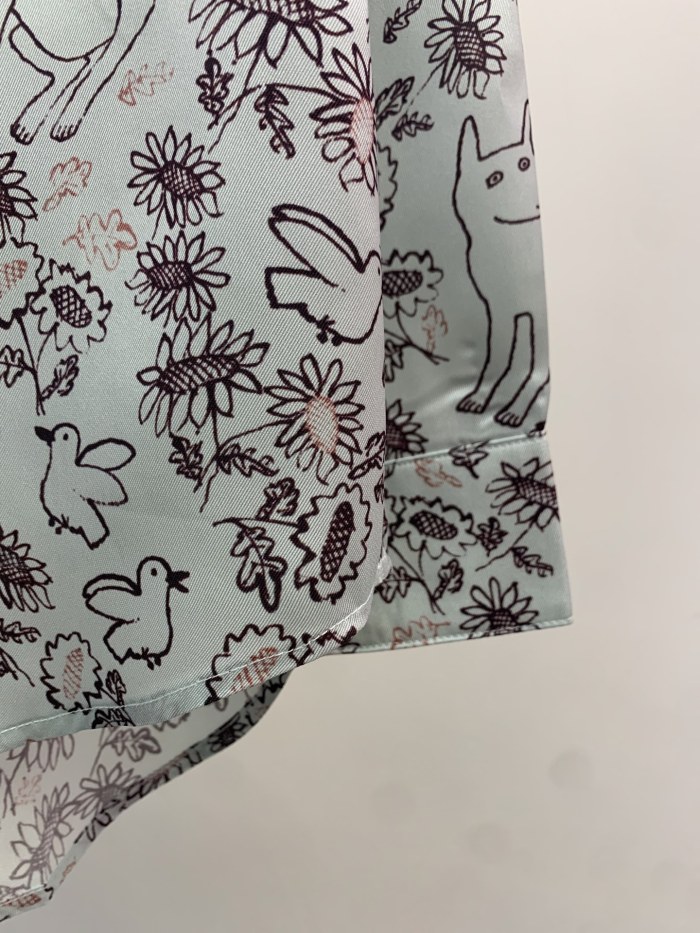 DIOR AND HYLTON NEL Shirt Green Silk Twill