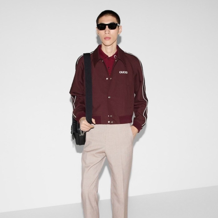 GUCCI Cotton polo shirt in Gucci Rosso Ancora red
