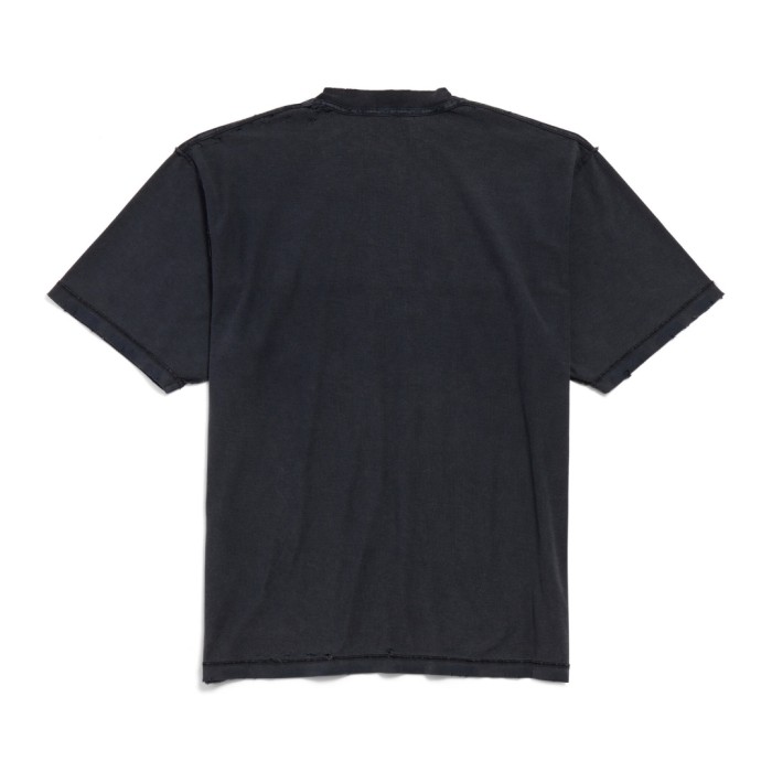 Balenciaga Men's Inside-out T-shirt Medium Fit in Black Faded