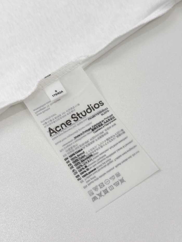 Acne Studios Distressed logo cotton and hemp T-shirt