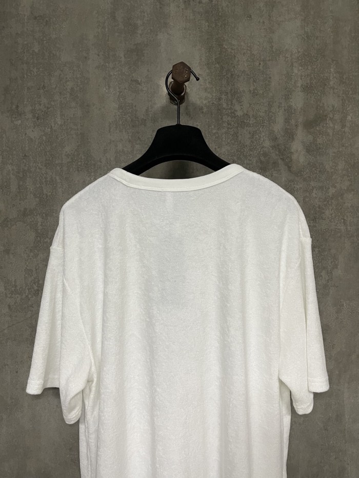 Christian Dior Couture T-Shirt, Relaxed Fit White Terry Cotton