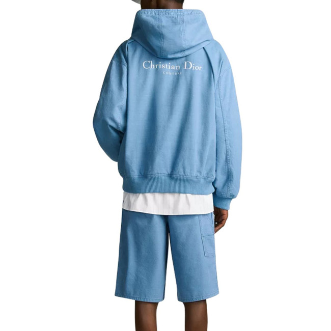 DIOR AND HYLTON NEL Oversized Shirt White Cotton Poplin with Blue Stripes