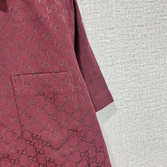 Gucci Oversize GG cotton shirt in Gucci Rosso Ancora red