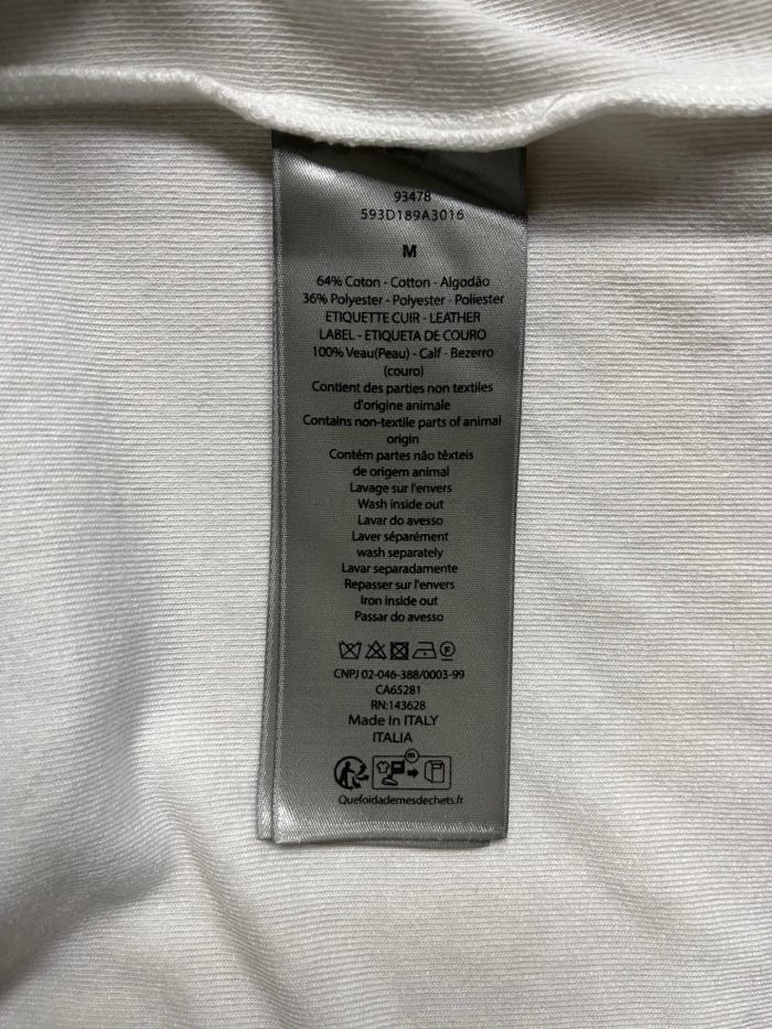 Christian Dior Couture T-Shirt, Relaxed Fit White Terry Cotton