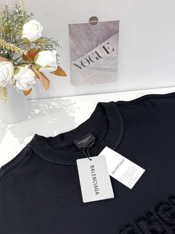Balenciaga Men's Inside-out T-shirt Medium Fit in Black Faded
