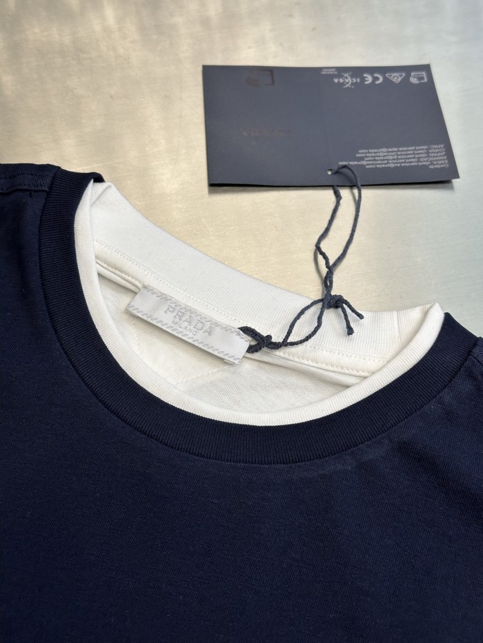 PRADA Chalk WhiteCamel Cotton polo shirt