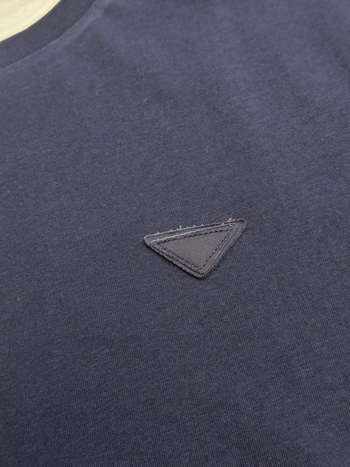 PRADA Chalk WhiteCamel Cotton polo shirt