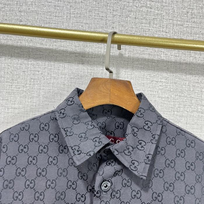 Gucci Oversize GG cotton shirt in Gucci Rosso Ancora red