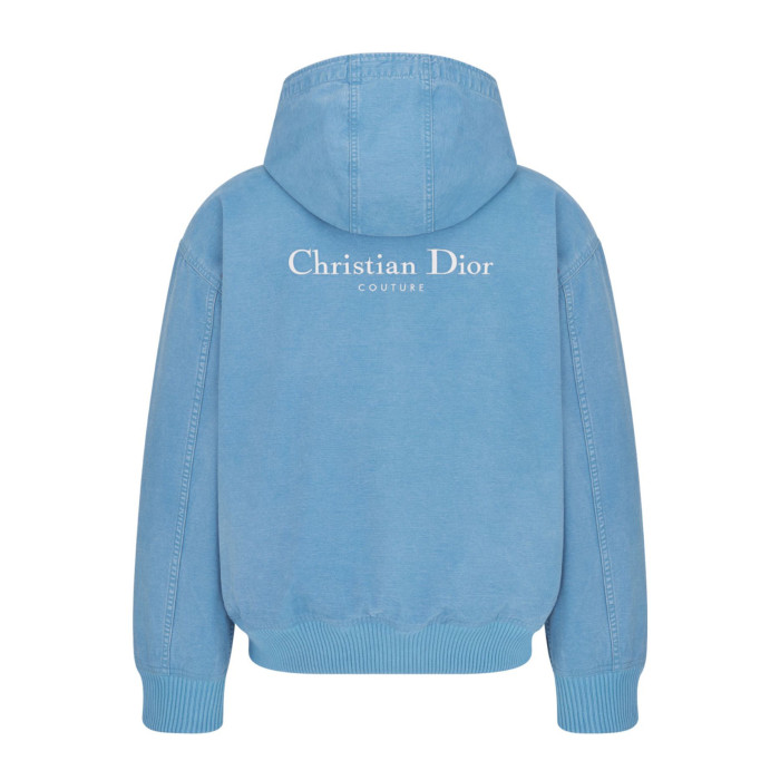 DIOR AND HYLTON NEL Oversized Shirt White Cotton Poplin with Blue Stripes