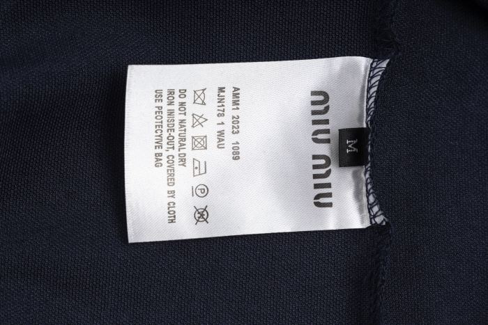 MiuMiu Short Sleeve Polo Top in Blue