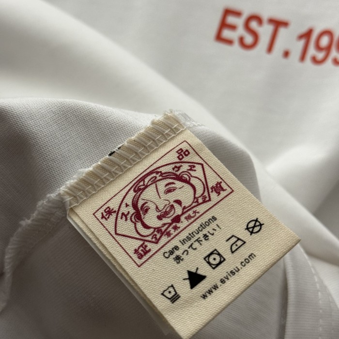 EVISU ZIP-UP DARUMA AND FORTUNE CAT PRINT T-SHIRT  REVERSIBLE
