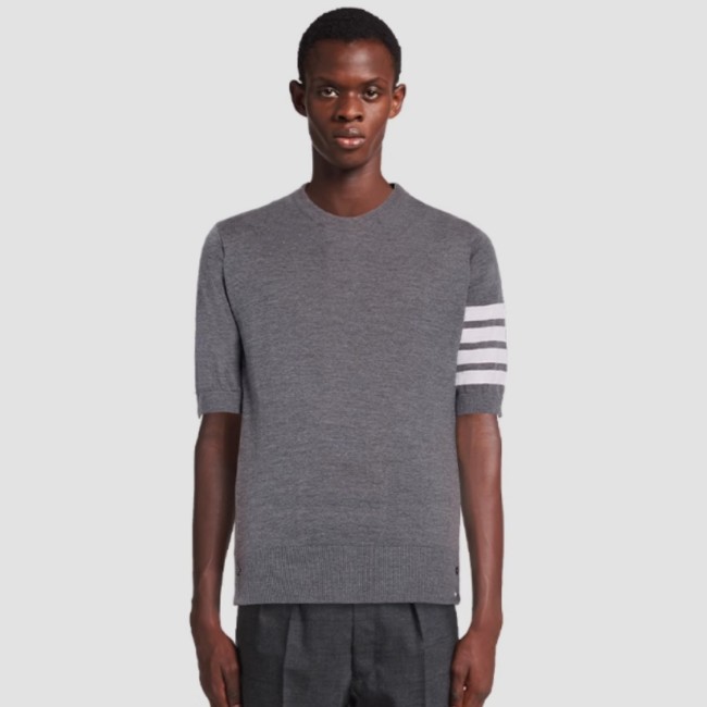 Thom Browne Fine Merino Wool 4-Bar Tee