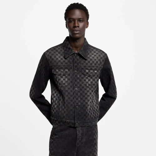 Louis Vuitton Flocked Damier Denim Trucker Jacket - Men