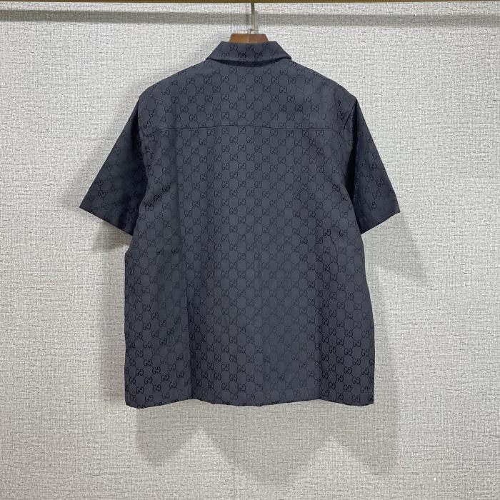 Gucci Oversize GG cotton shirt in Gucci Rosso Ancora red