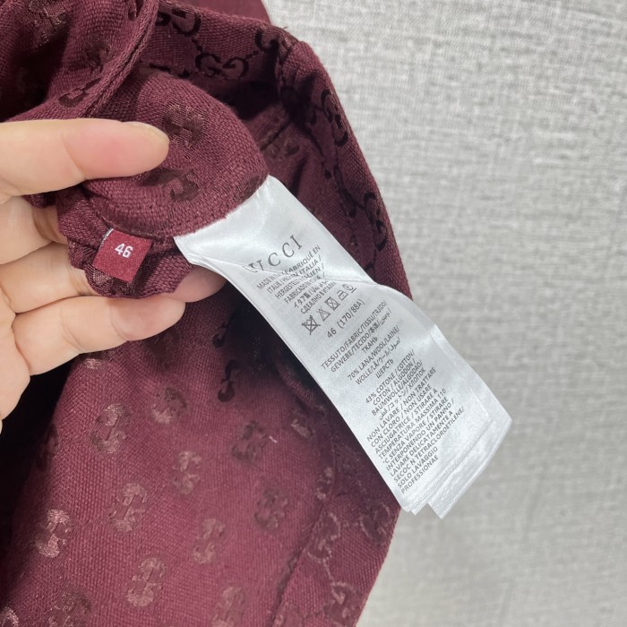 Gucci Oversize GG cotton shirt in Gucci Rosso Ancora red