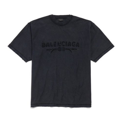Balenciaga Men's Inside-out T-shirt Medium Fit in Black Faded