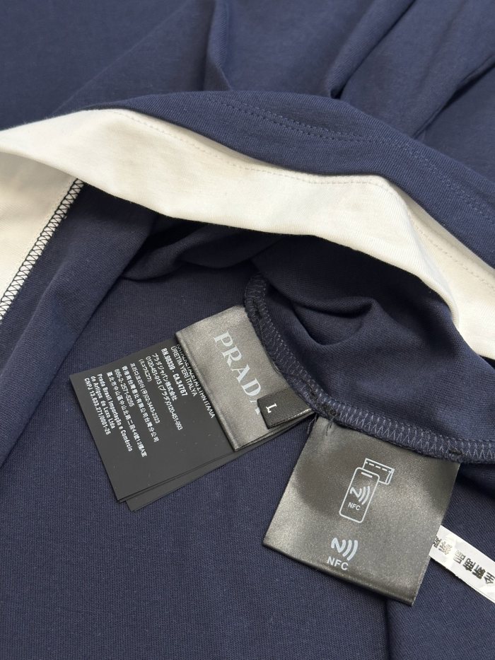 PRADA Chalk WhiteCamel Cotton polo shirt