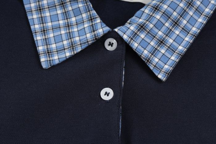 MiuMiu Short Sleeve Polo Top in Blue