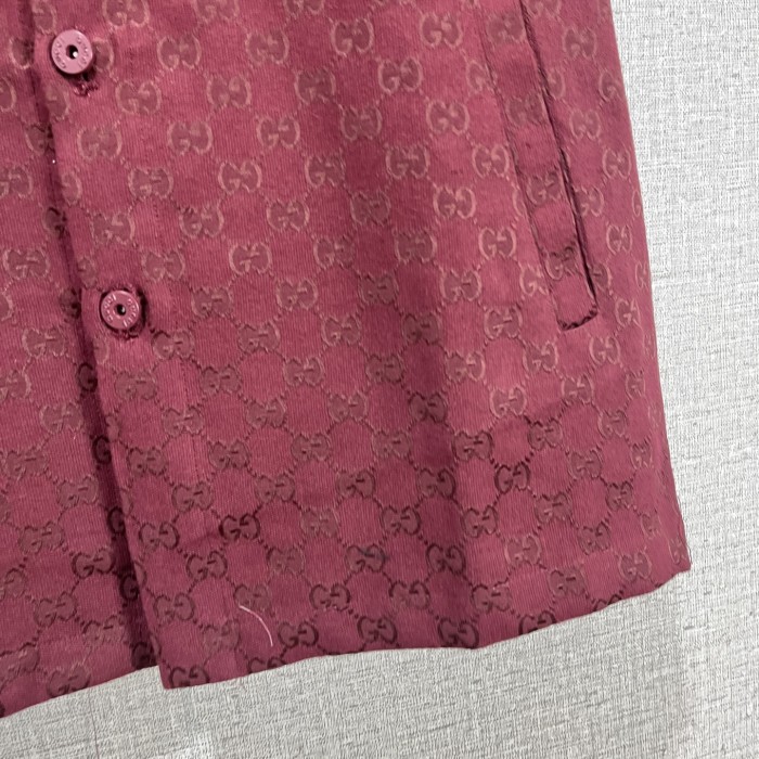 Gucci Oversize GG cotton shirt in Gucci Rosso Ancora red