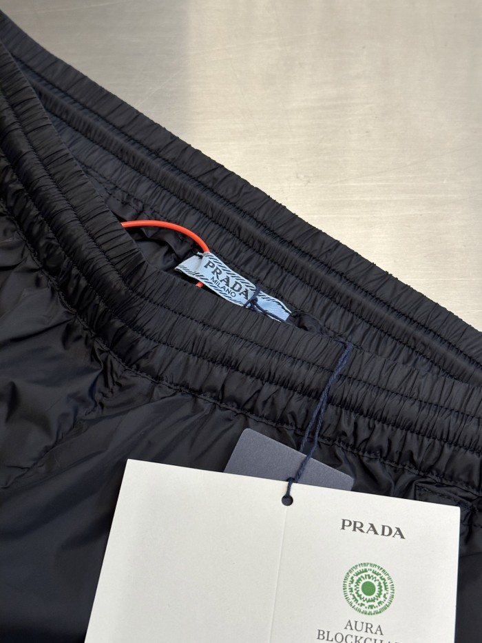 Prada Triangle Logo Shorts  Black