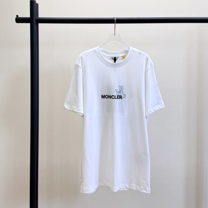 White Moncler x FRGMT Cartoon Logo Cotton T-Shirt