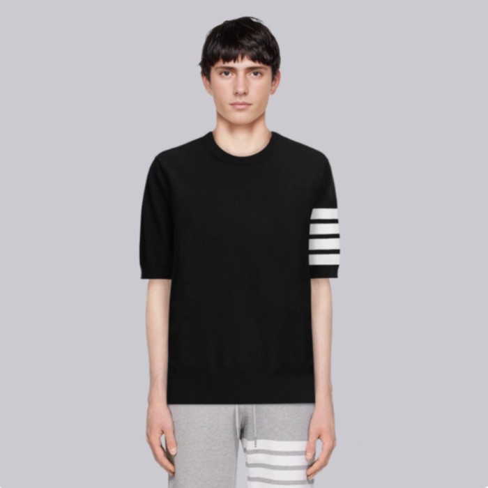 Thom Browne Fine Merino Wool 4-Bar Tee