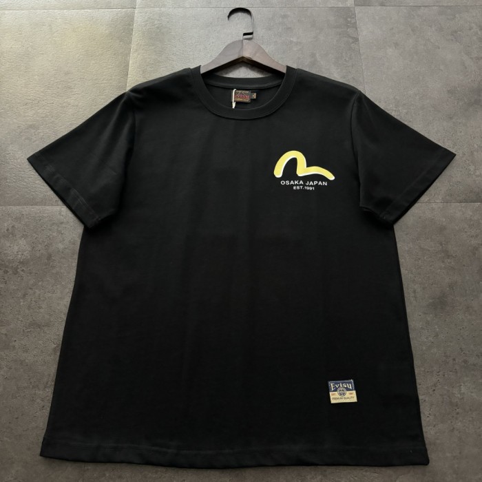 Evisu cotton t-shirt men's black