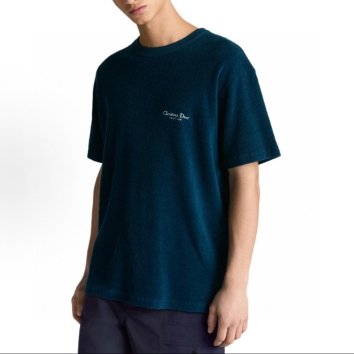 Christian Dior Couture T-Shirt, Relaxed Fit Blue Terry Cotton
