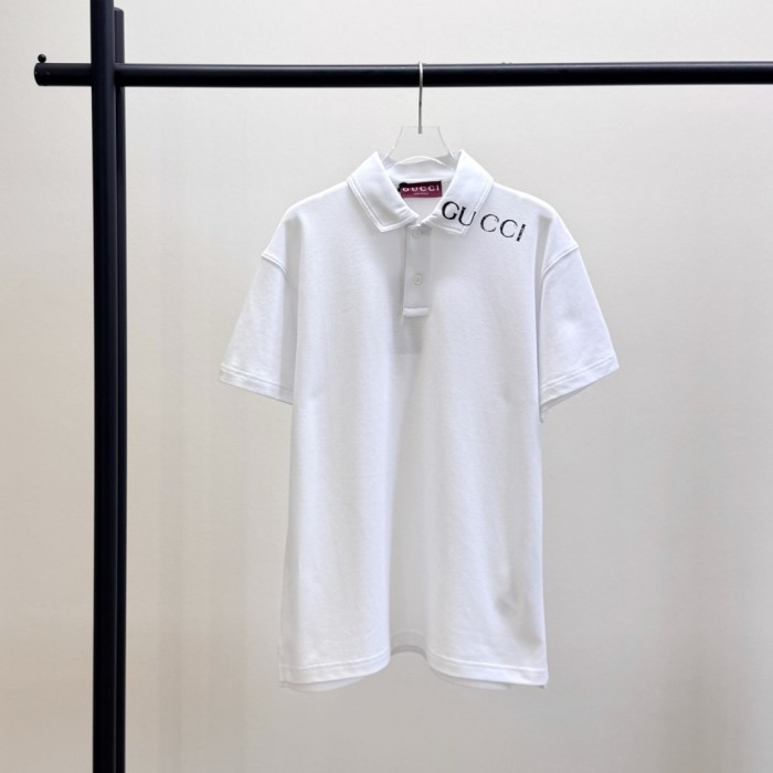 GUCCI Cotton polo shirt in Gucci Rosso Ancora red