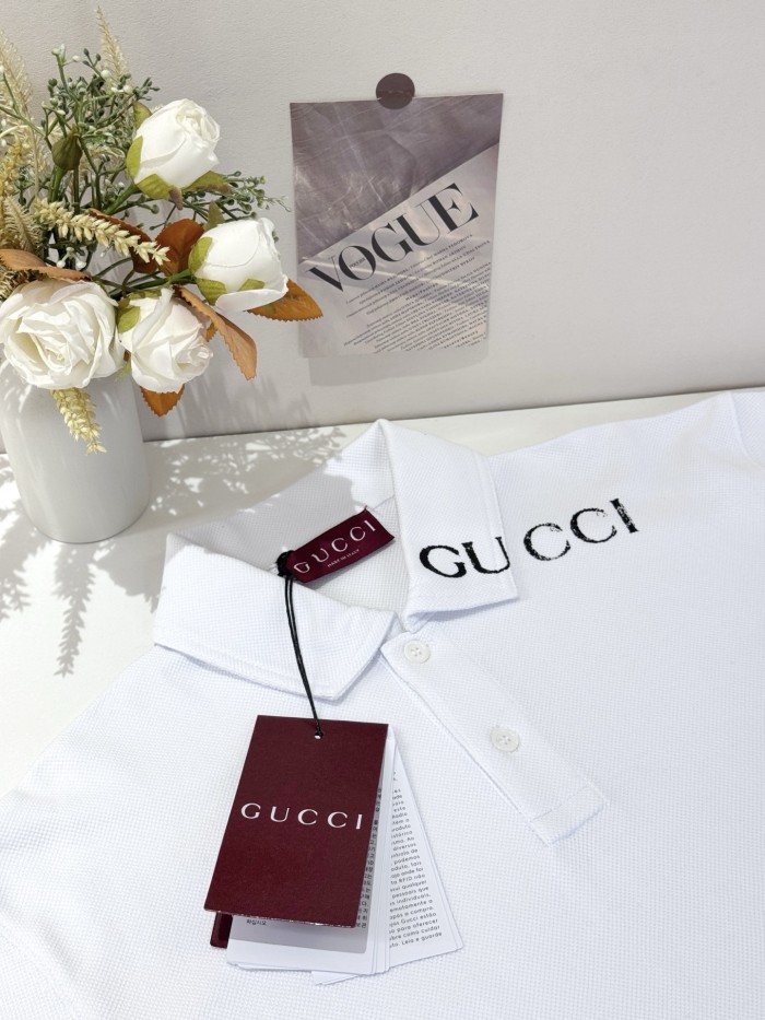 GUCCI Cotton polo shirt in Gucci Rosso Ancora red