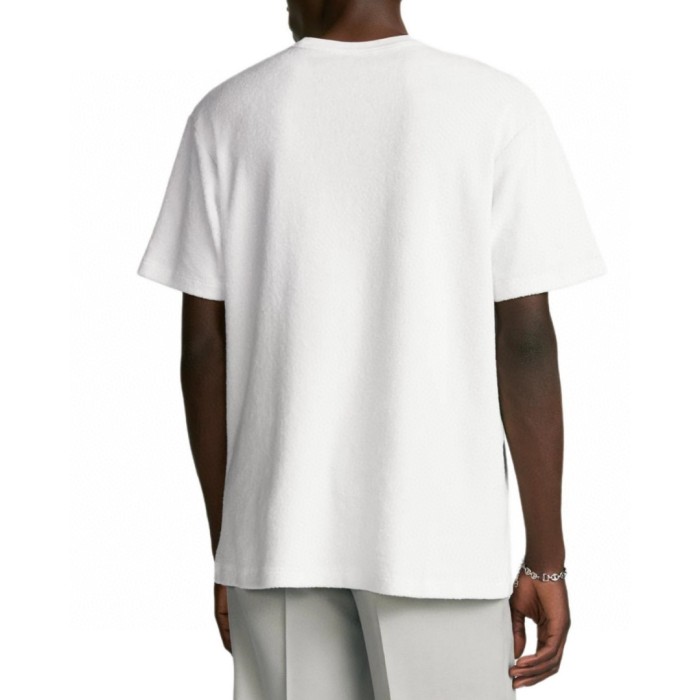 Christian Dior Couture T-Shirt, Relaxed Fit White Terry Cotton