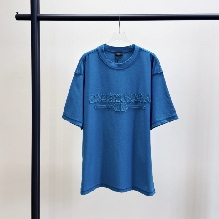 Balenciaga Men's Inside-out T-shirt Medium Fit in Black Faded