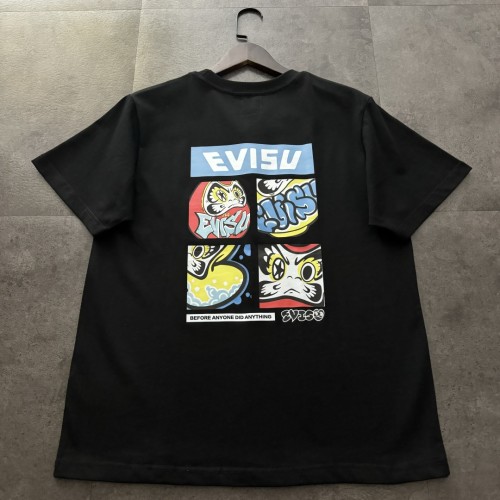 Evisu cotton t-shirt men's black