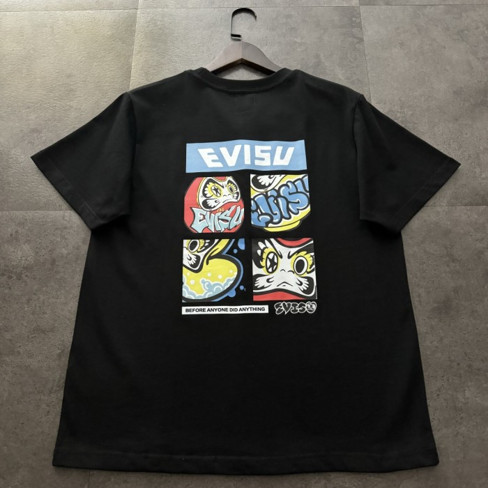 Evisu cotton t-shirt men's black