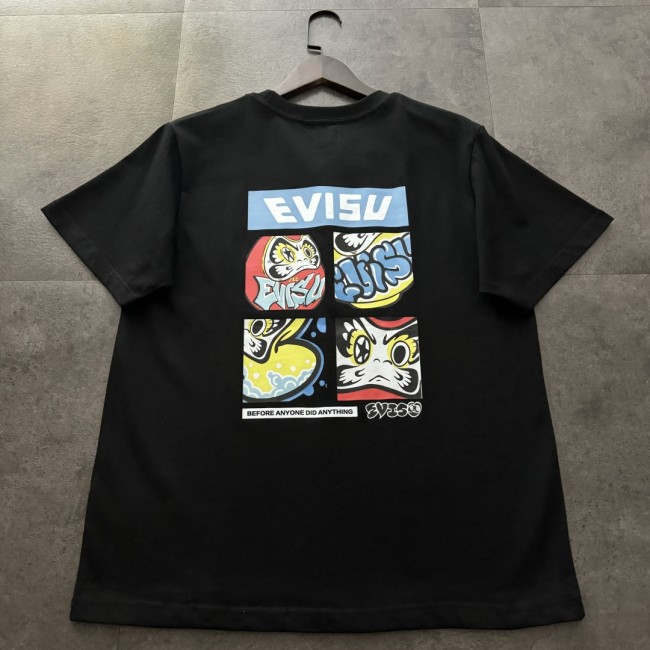 Evisu cotton t-shirt men's black
