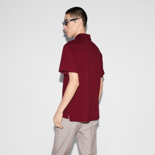 GUCCI Cotton polo shirt in Gucci Rosso Ancora red
