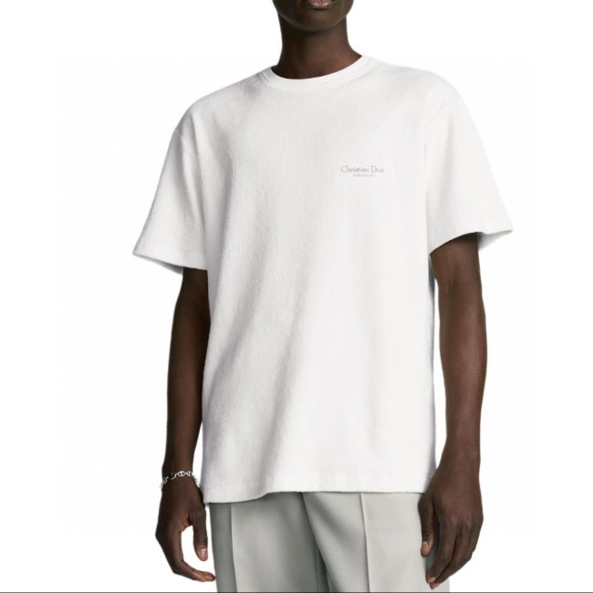Christian Dior Couture T-Shirt, Relaxed Fit White Terry Cotton